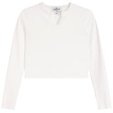 Notch Neck Long Sleeve Rib Top - Denny's
