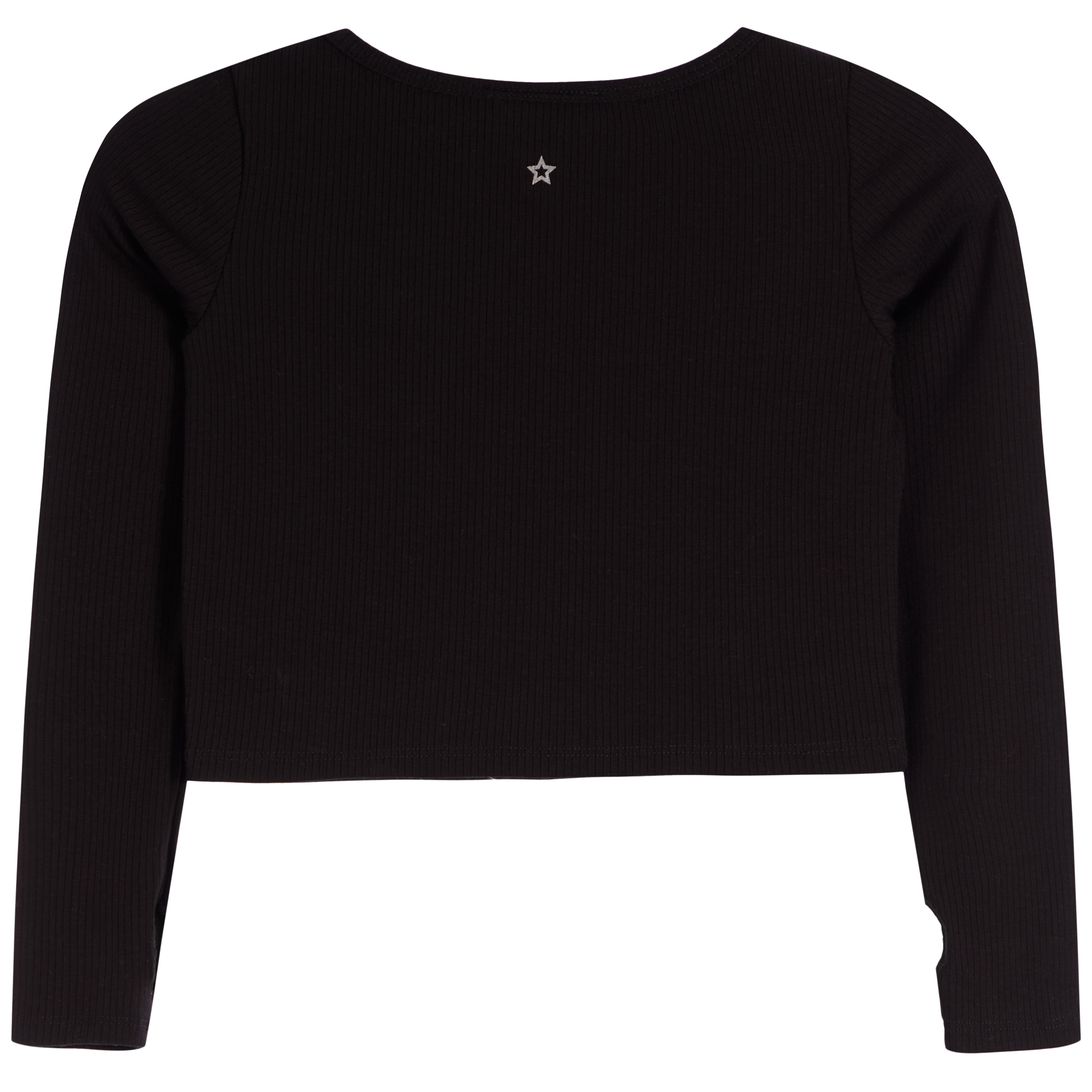 Long Sleeve V-Neck Rib Top - Denny's