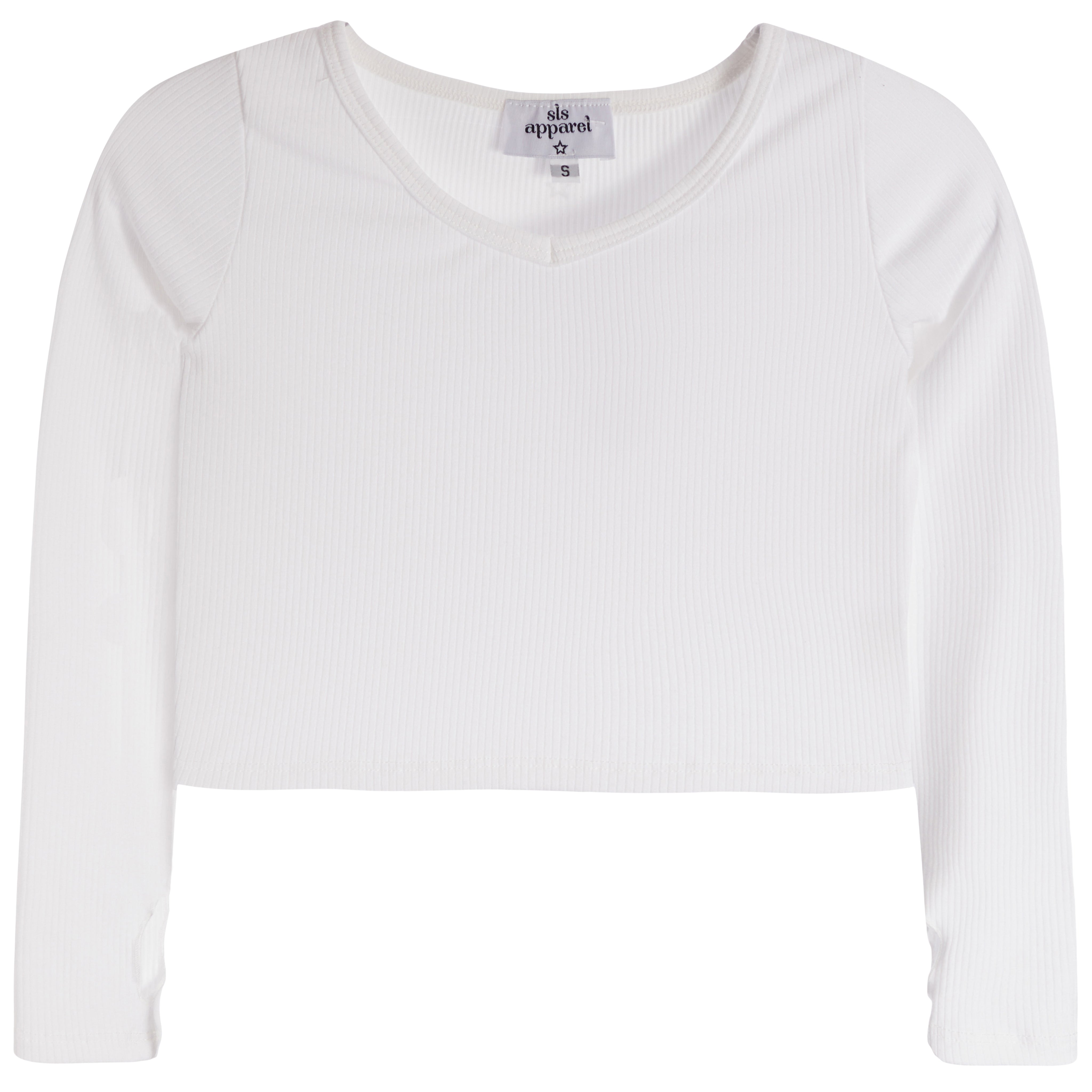 Long Sleeve V-Neck Rib Top - Denny's