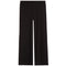 Black wide-leg cropped pants with an elastic waistband, shown flat against a solid white background.