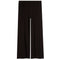 Black wide-leg knit pants with an elastic waistband, shown flat against a solid white background.