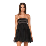 Chiffon Strapless Dress - Denny's