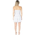 Blue Floral Strapless Dress - Denny's
