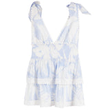 Leaf Eyelet Deep V Layered Dress