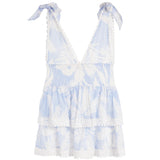 Leaf Eyelet Deep V Layered Dress