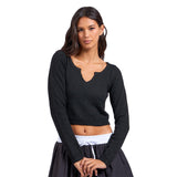 SLit V Crop Sweater - Denny's
