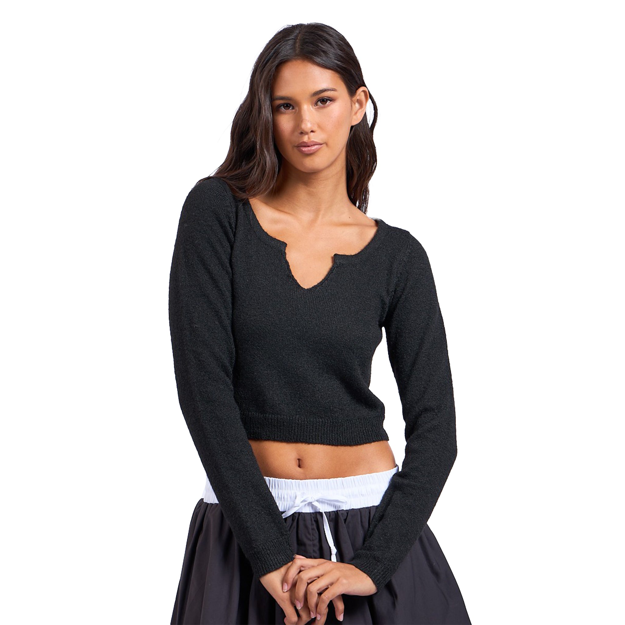 SLit V Crop Sweater - Denny's