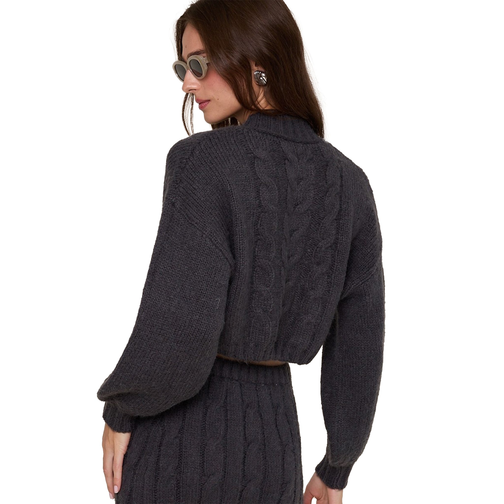 Cable Knit Cardigan Sweater - Denny's