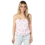 Lipstick Floral Tube Top - Denny's