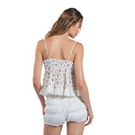 Red Rise Ditsy Eyelet Ruffle Cami - Denny's