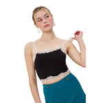 Lace Trim Crop Cami - Denny's