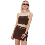 Lace Trim Crop Cami - Denny's