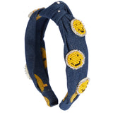 Beaded Smile Face Headband - Denny's