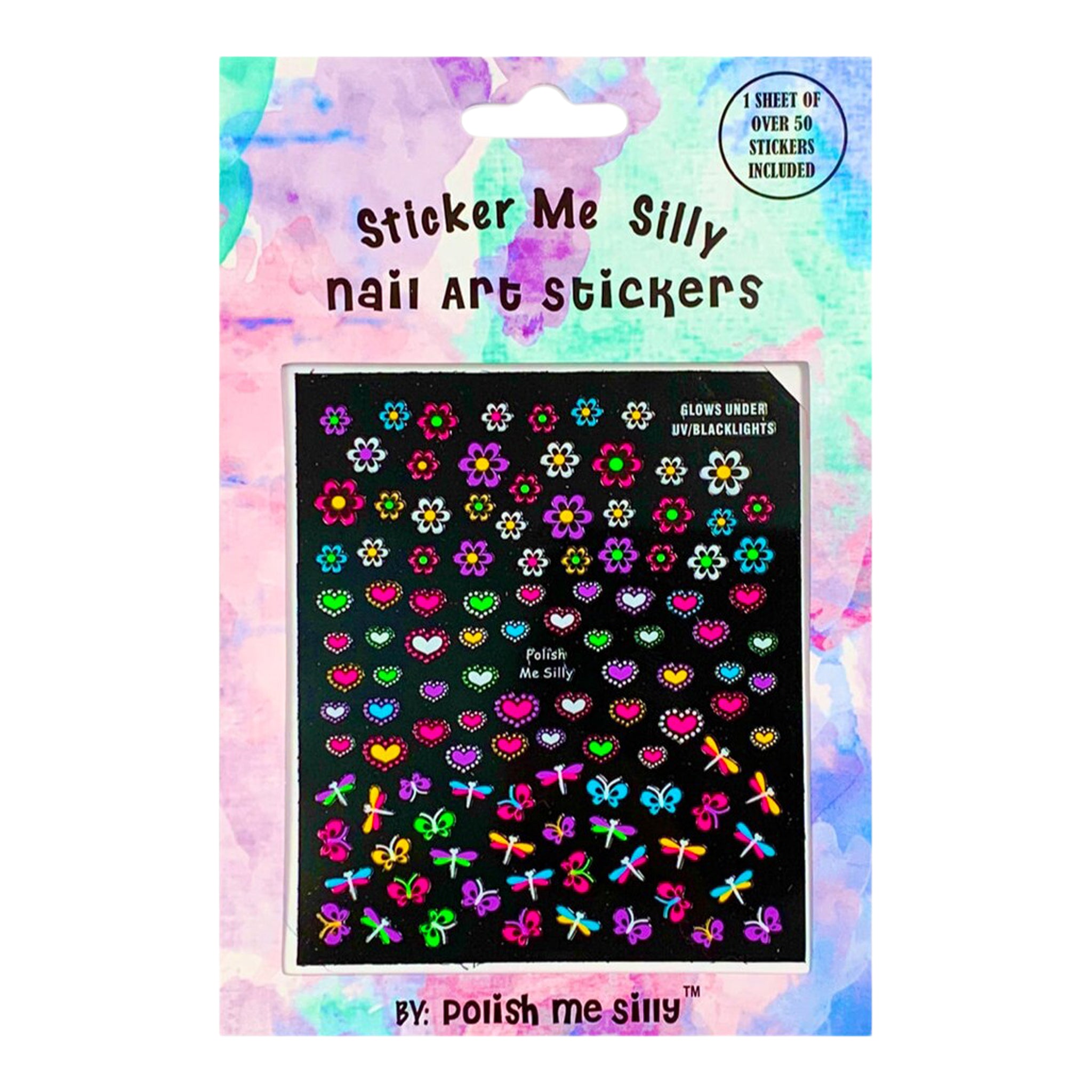 Neon Stars Flowers Butterfly Nail Sticker - Denny's
