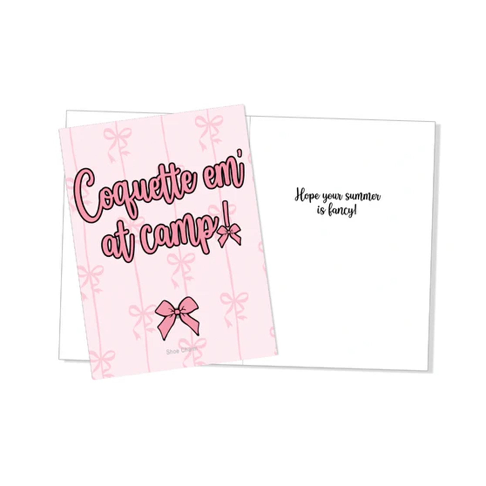 Coquette Em Bow Card With Charm - Denny's
