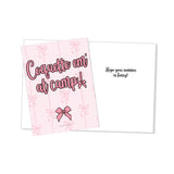 Coquette Em Bow Card With Charm
