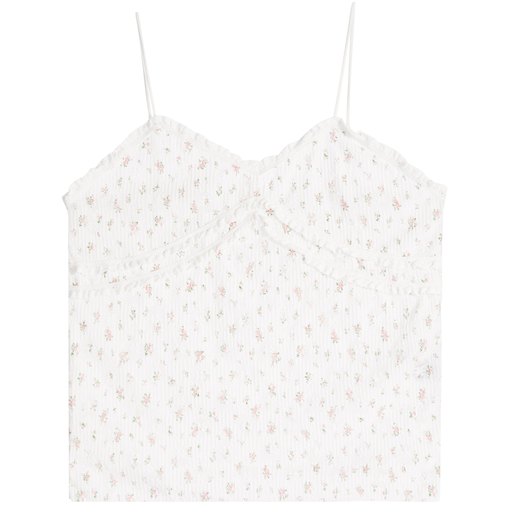 Ditsy Floral Lace Trim Tank - Denny's