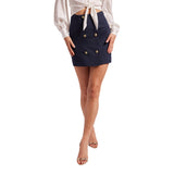 Rivera Pinstripe Skirt - Denny's