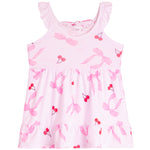Cherry & Bow Crochet Trim Tiered Dress - Denny's