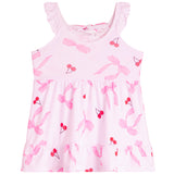 Cherry & Bow Crochet Trim Tiered Dress - Denny's