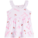 Cherry & Bow Crochet Trim Tiered Dress - Denny's