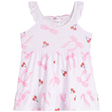 Cherry & Bow Crochet Trim Tiered Dress - Denny's