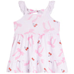 Cherry & Bow Crochet Trim Tiered Dress - Denny's