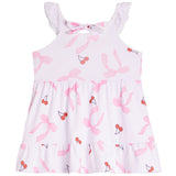 Cherry & Bow Crochet Trim Tiered Dress - Denny's