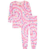 2pc Long Sleeve Challah Back Pink PJ Set