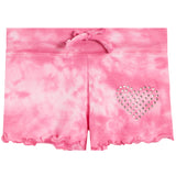 2pc Tie Dye Short Set With Rhinestone Heart