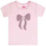 Black Rhinestone Bow Tee