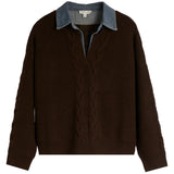 Denim Collar Sweater