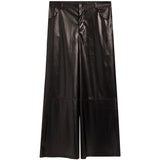Faux Leather Wide Leg Pant