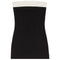Colorblock Trim Strapless Dress - Denny's