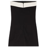 Colorblock Trim Strapless Dress - Denny's