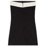 Colorblock Trim Strapless Dress - Denny's