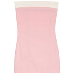 Colorblock Trim Strapless Dress - Denny's
