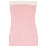 Colorblock Trim Strapless Dress - Denny's