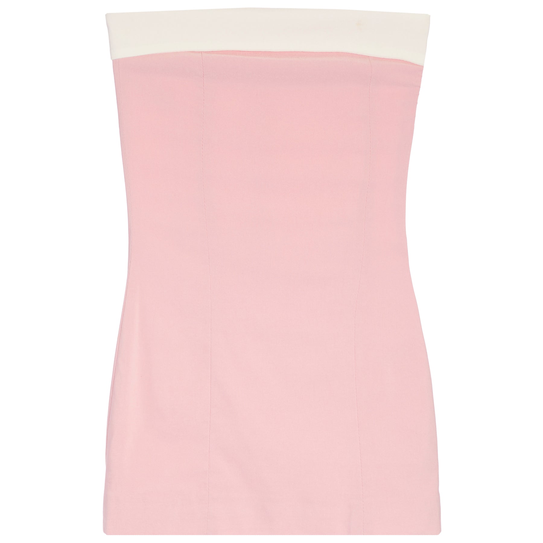 Colorblock Trim Strapless Dress - Denny's