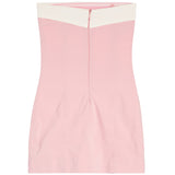 Colorblock Trim Strapless Dress - Denny's