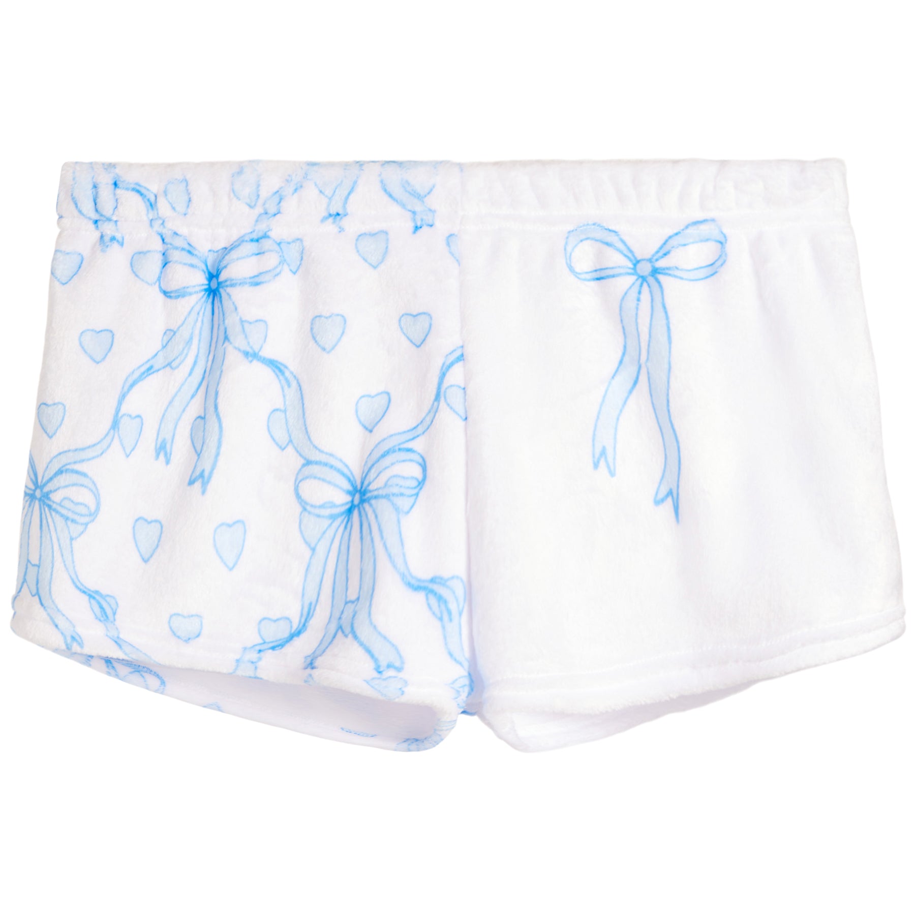 Blue Bow Heart Fuzzy Short - Denny's
