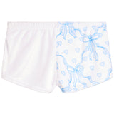 Blue Bow Heart Fuzzy Short - Denny's