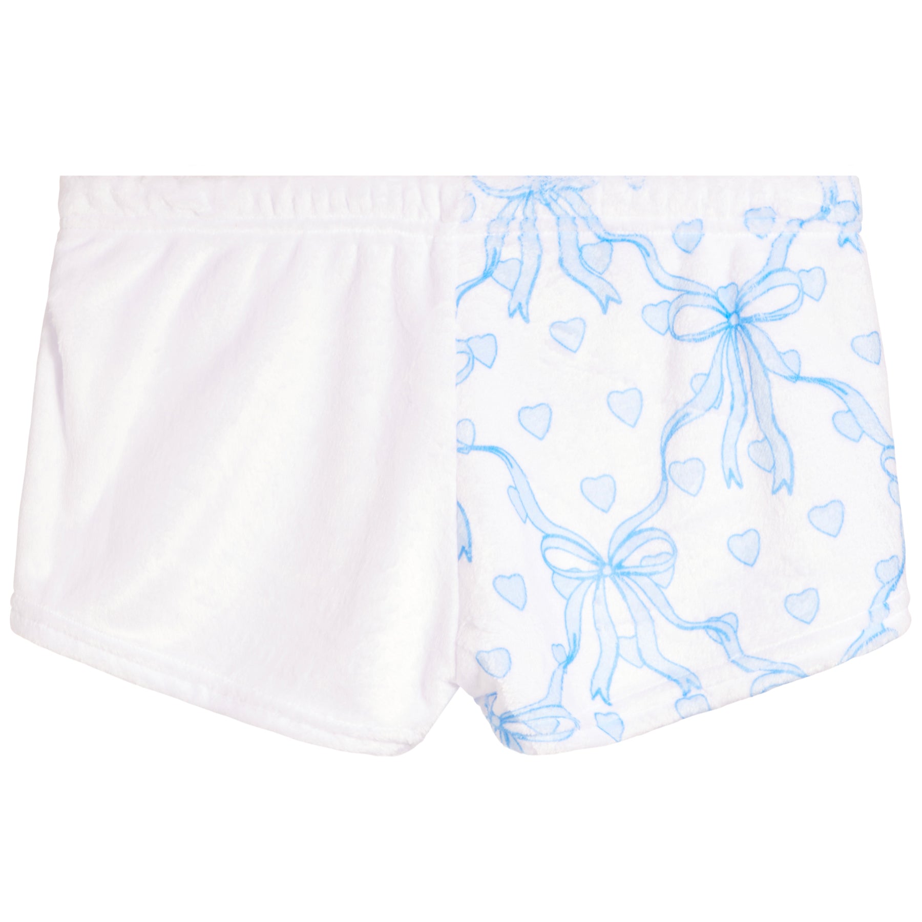 Blue Bow Heart Fuzzy Short - Denny's