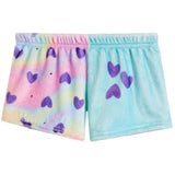 Tie Dye Background with Hearts Plush Short
