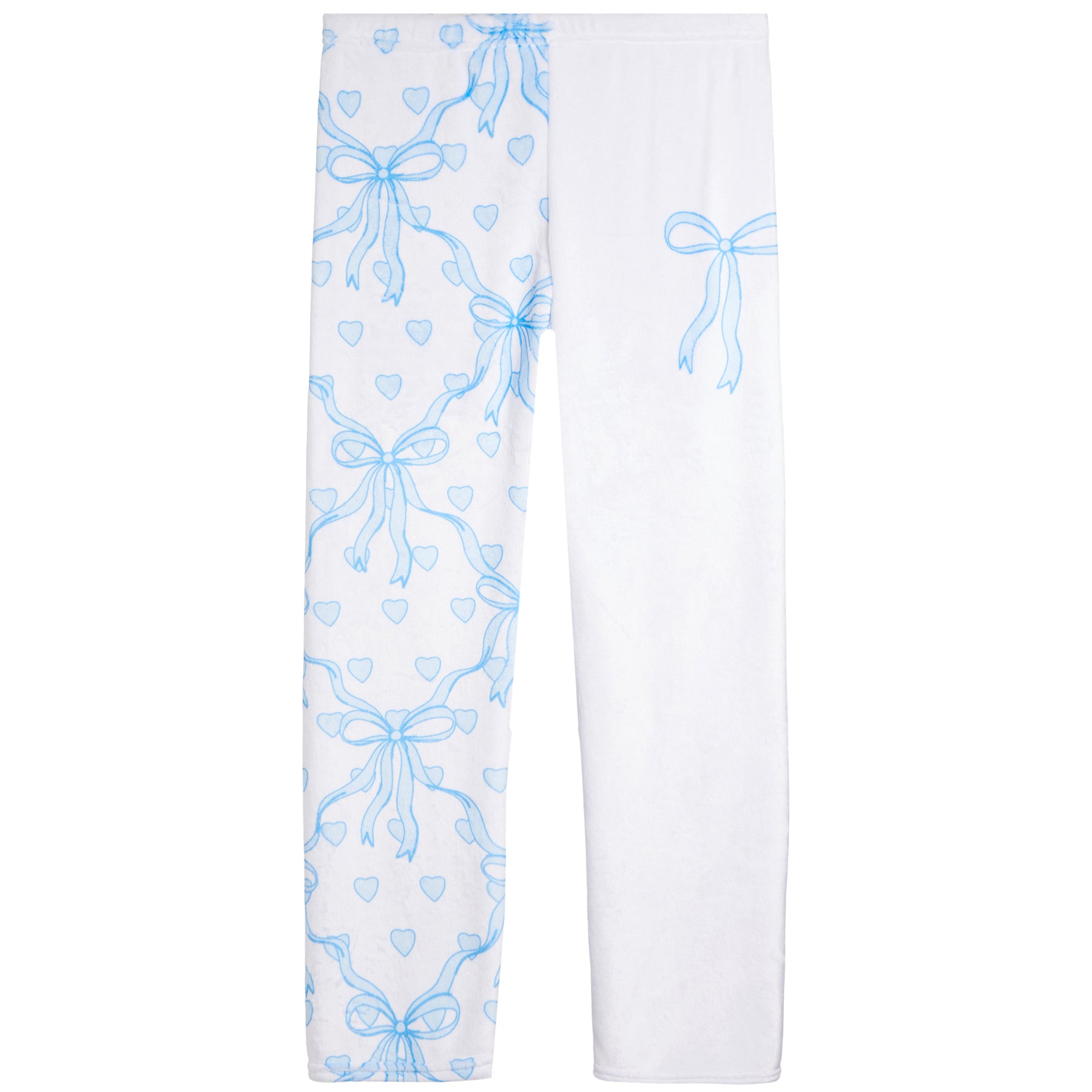 Blue Bow Hearts Fuzzy Pant - Denny's