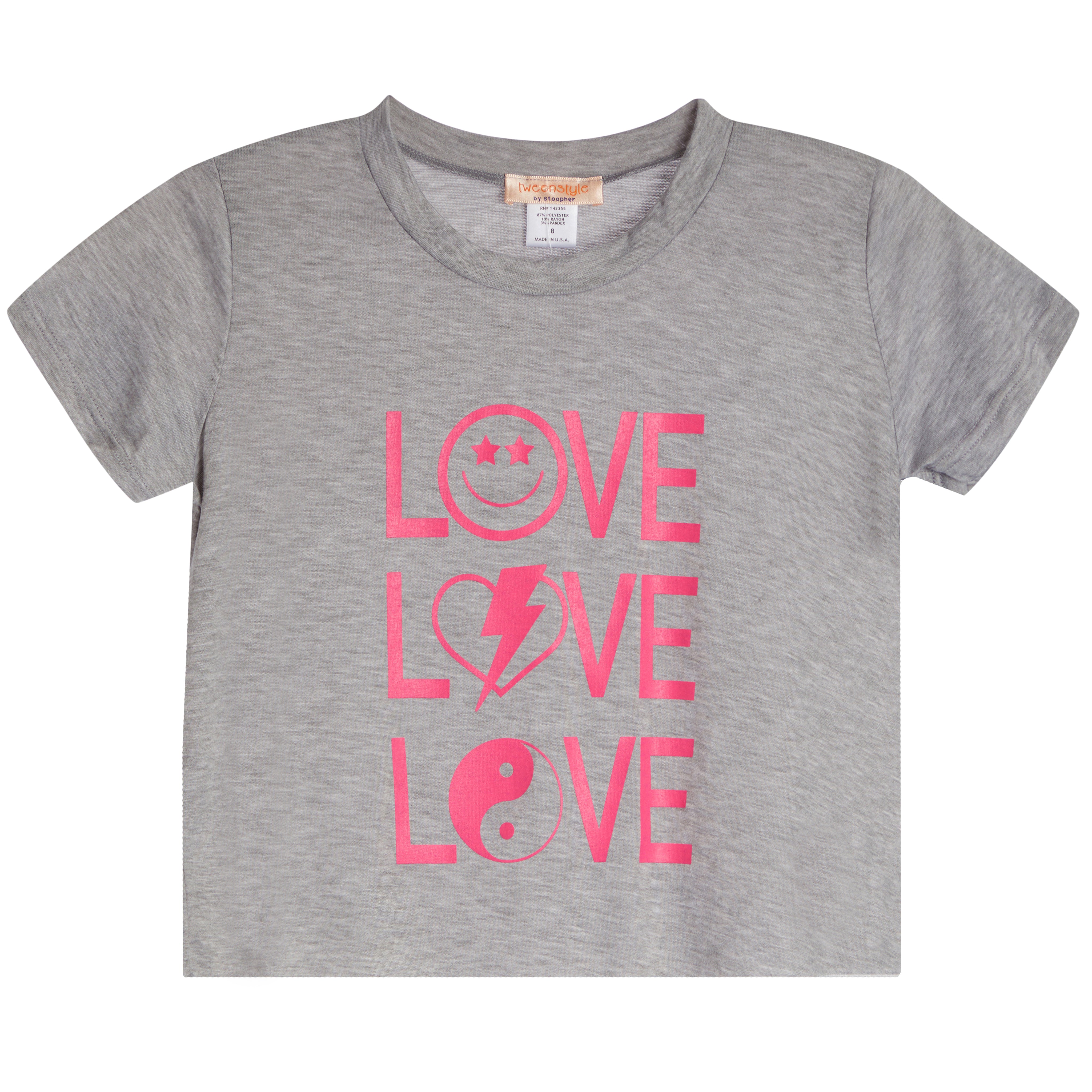 3 Way Love Pink Print Jersey Tee - Denny's