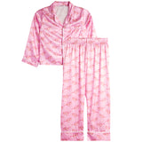 2pc Satin Set Heart Glasses Lounge Wear Set - Denny's