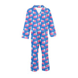 2pc Satin Lounge Pant Set Birthday Cake