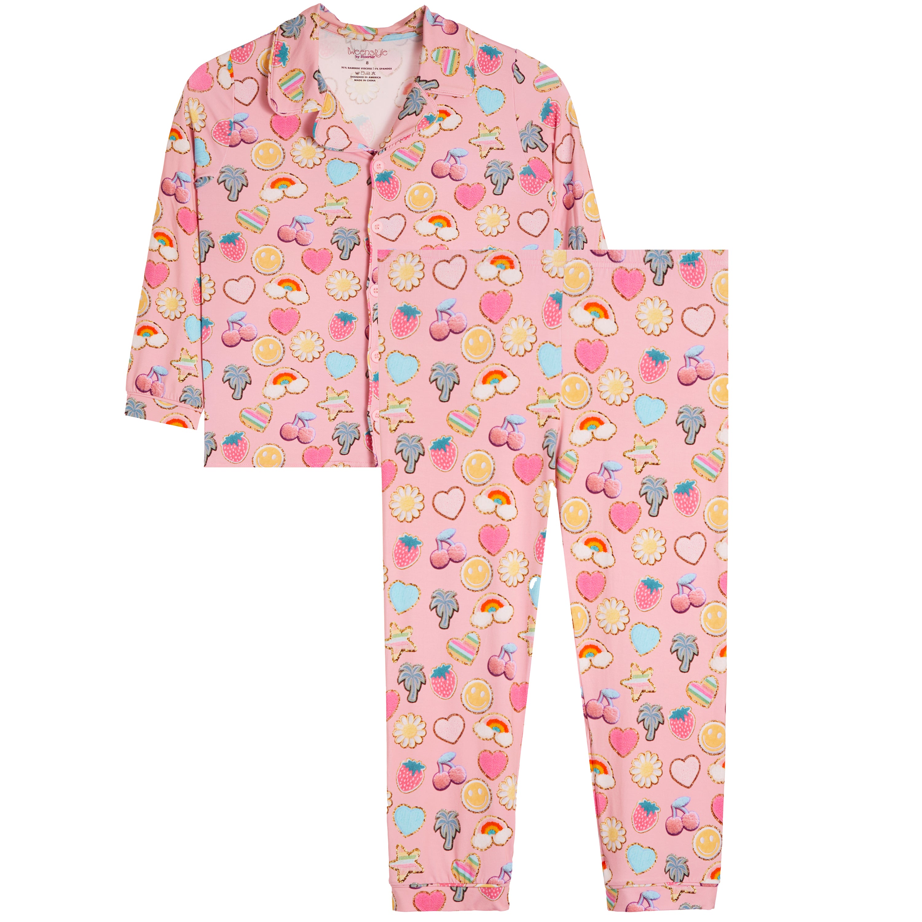 Bamboo Loungewear Long Sleeve Patches Print - Denny's