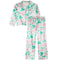 2pc Mint Jolly Holly Print With Bows Satin Pant Set - Denny's